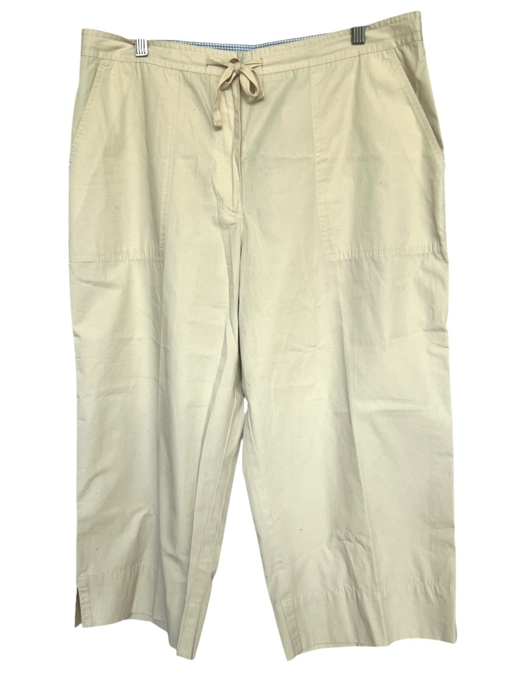 Jones Sport Capris  Pants Size XL Cream 100% Cotton Made in India 4 Pockets